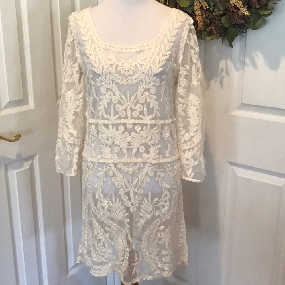 Sheer lace dress or bathing suit cover up